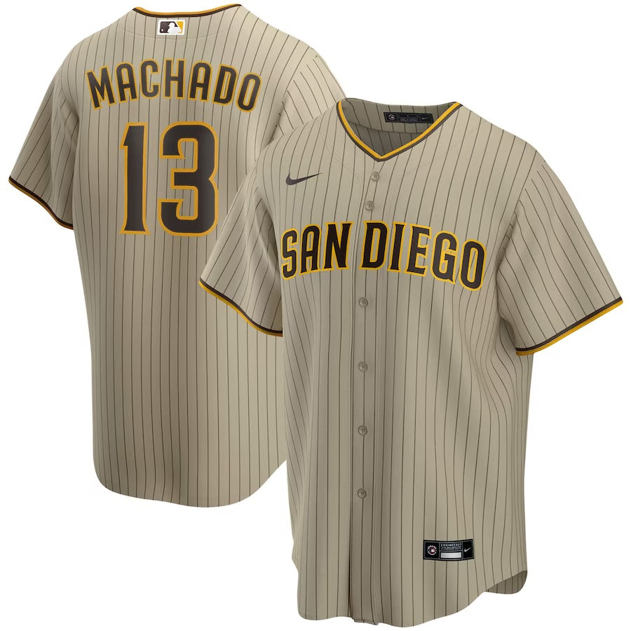 CASACA SAN DIEGO PADRES MLB MACHADO 13 CAFÉ VERSIÓN FAN