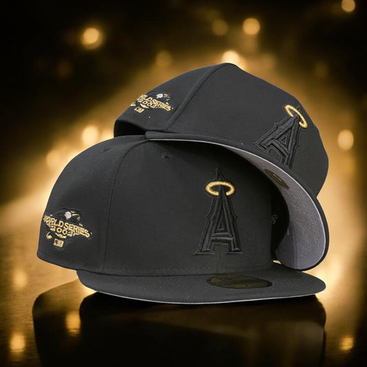 ANAHEIM ANGELS 2002 WORLD SERIES NEGRO Y DORADO EXCLUSIVA