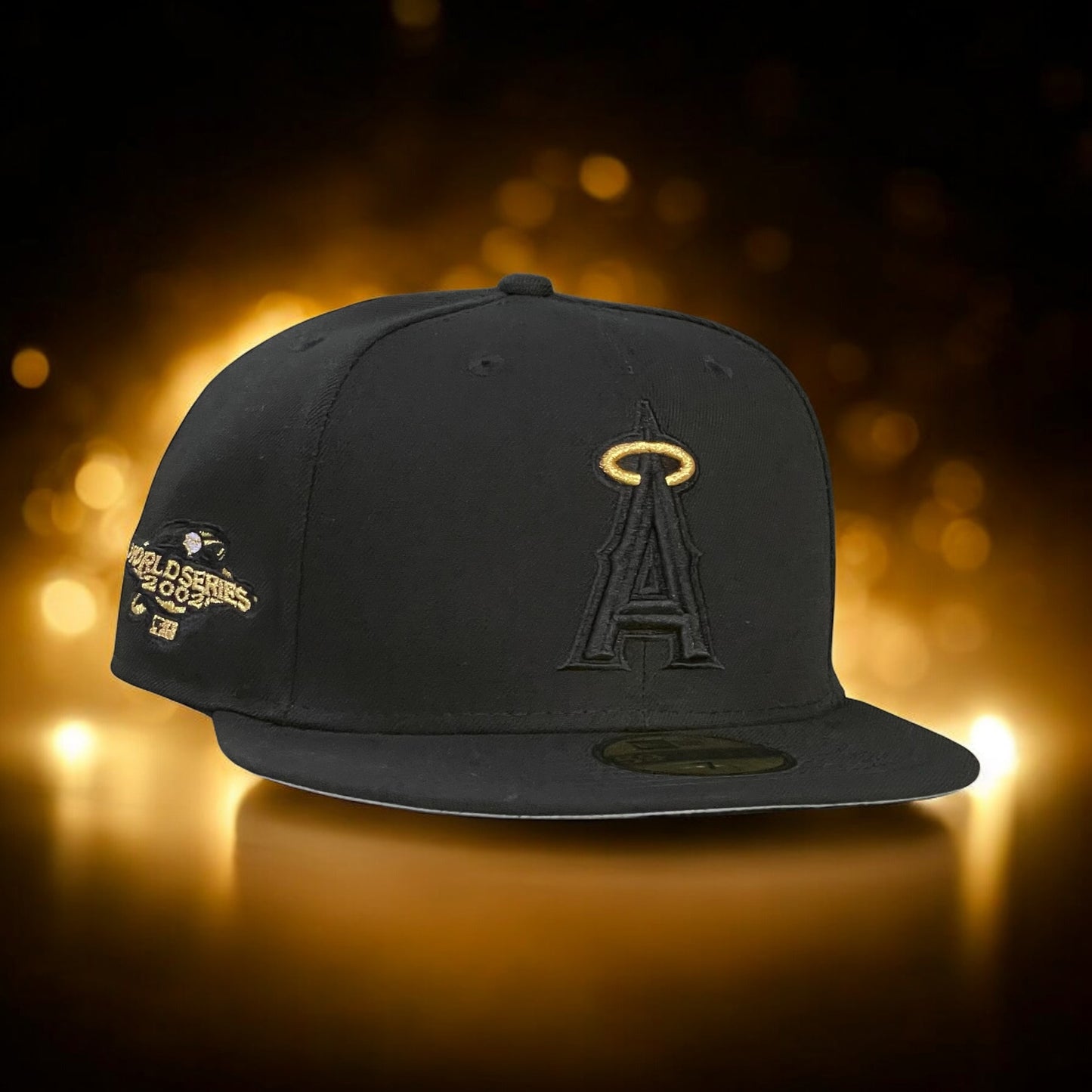 ANAHEIM ANGELS 2002 WORLD SERIES NEGRO Y DORADO EXCLUSIVA