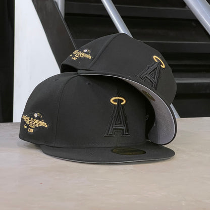 ANAHEIM ANGELS 2002 WORLD SERIES NEGRO Y DORADO EXCLUSIVA