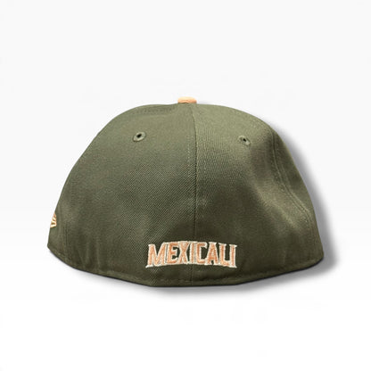 GORRA AGUILAS DE MEXICALI VERDE OLIVO SALMÓN