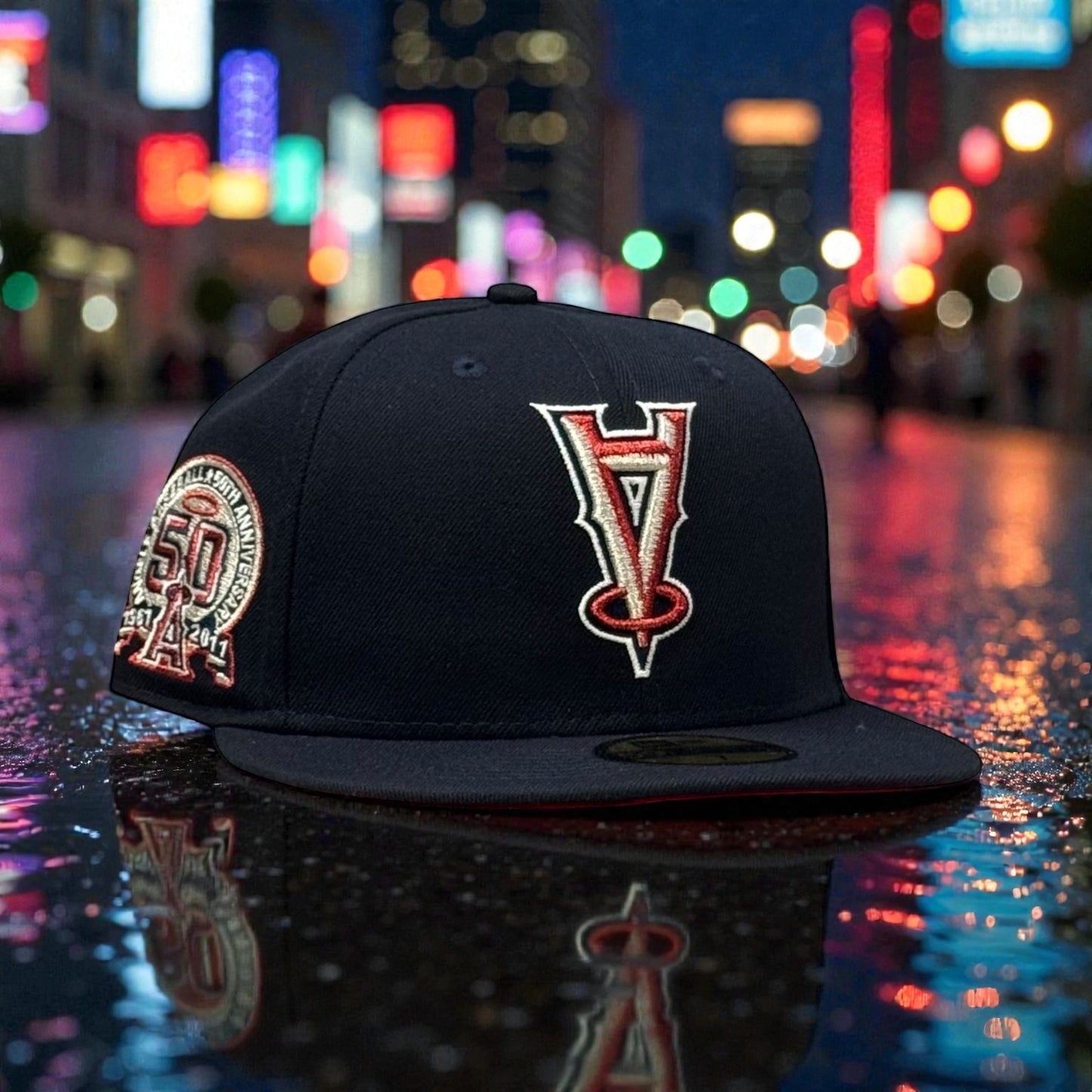 ANAHEIM ANGELS UPSIDE DOWN LOGO 50 ANNIVERSARY EXCLUSIVA