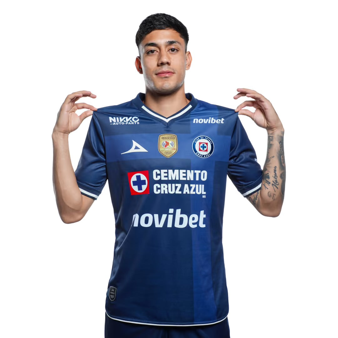 JERSEY CRUZ AZUL ALTERANTIVA CON PARCHE DE CAMPEÓN