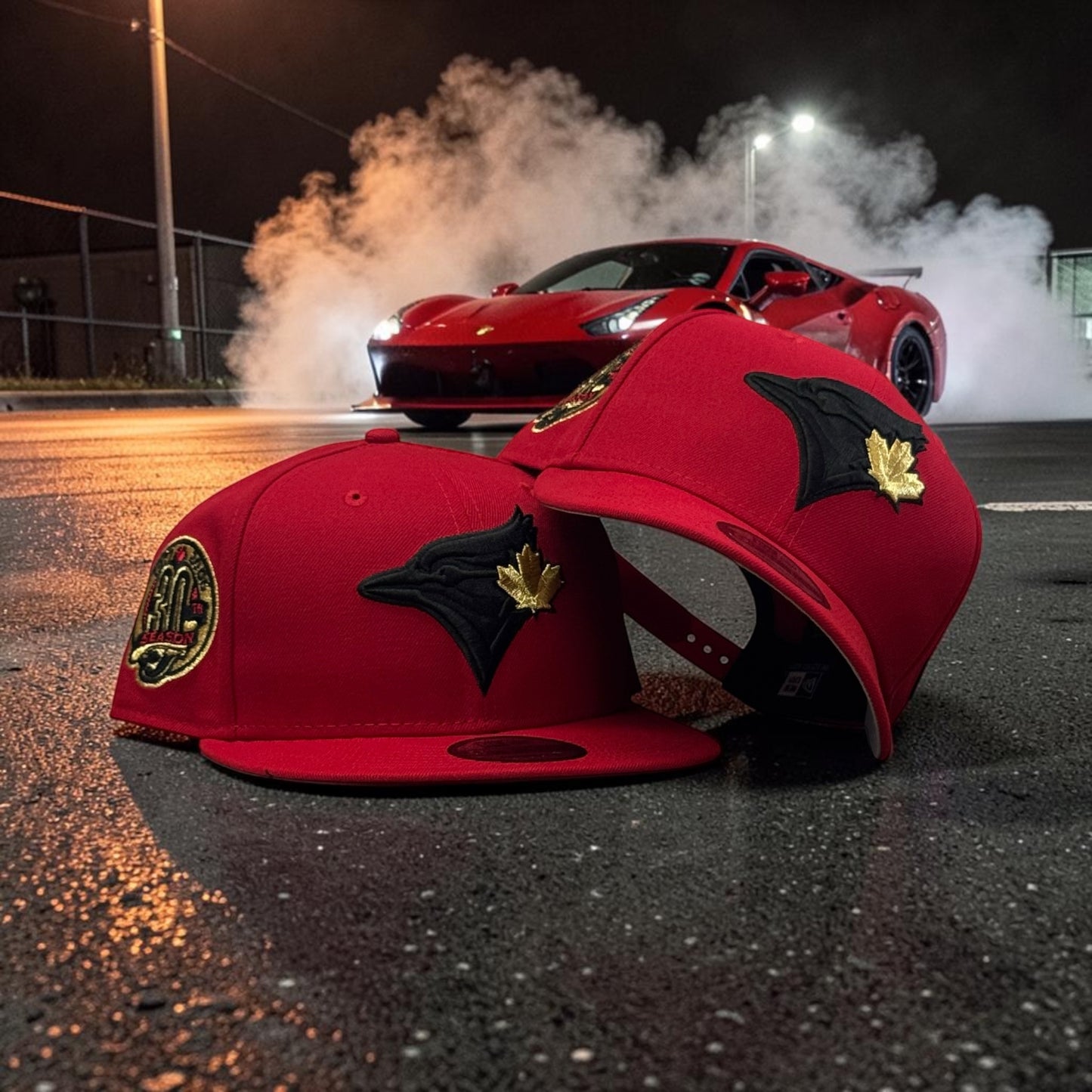 TORONTO BLUE JAYS RED FERRARI GOLD 30 ANNIVERSARY AJUSTABLE