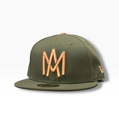 GORRA AGUILAS DE MEXICALI VERDE OLIVO SALMÓN