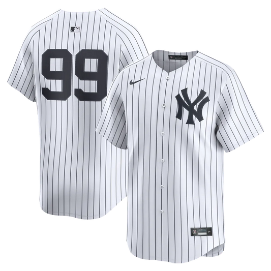 CASACA YANKEES 99 AARÓN JUDGE BLANCA RAYAS NEGRAS VERSIÓN FAN