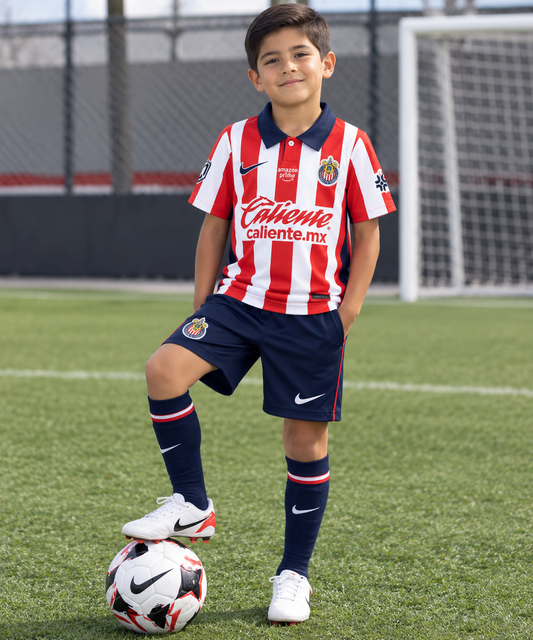JERSEY CHIVAS LOCAL DE NIÑO (incluye short)