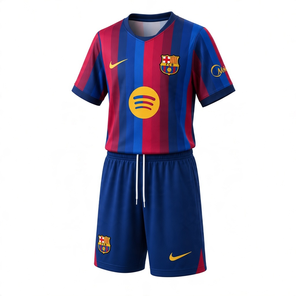 JERSEY BARCELONA LOCAL “LAMINE YAMAL 10” PARA NIÑO (incluye short)