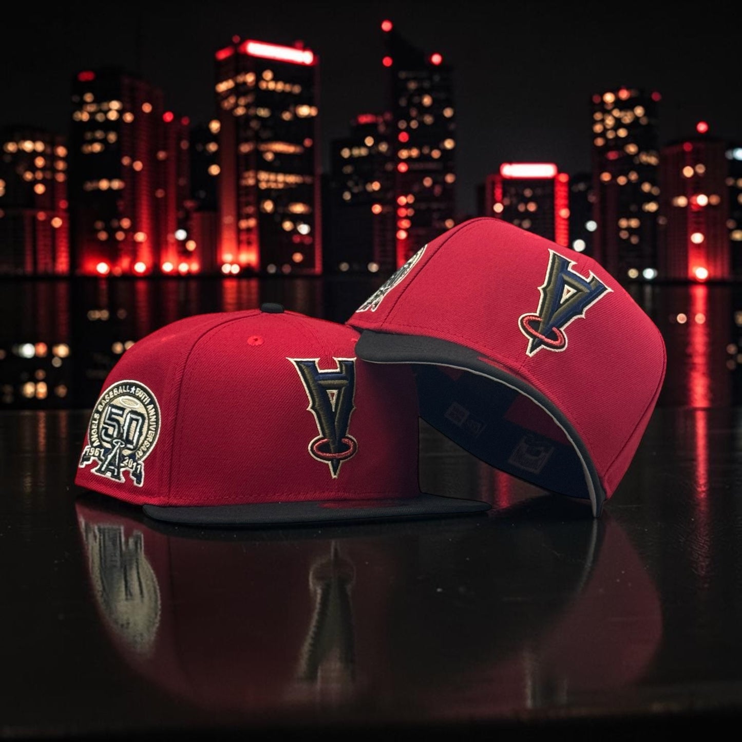 ANAHEIM ANGELS UPSIDE DOWN ROJO/NEGRO EXCLUSIVA